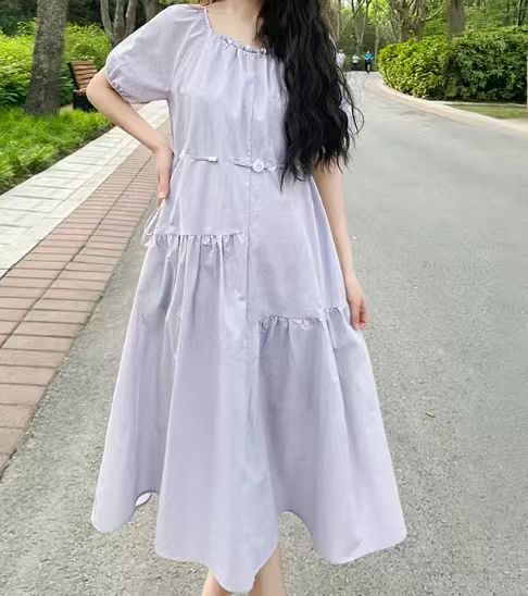 2026 New Summer Maternity Dress — Short Sleeve, Plus Size, Lightweight, Loose-Fit Maxi Dress